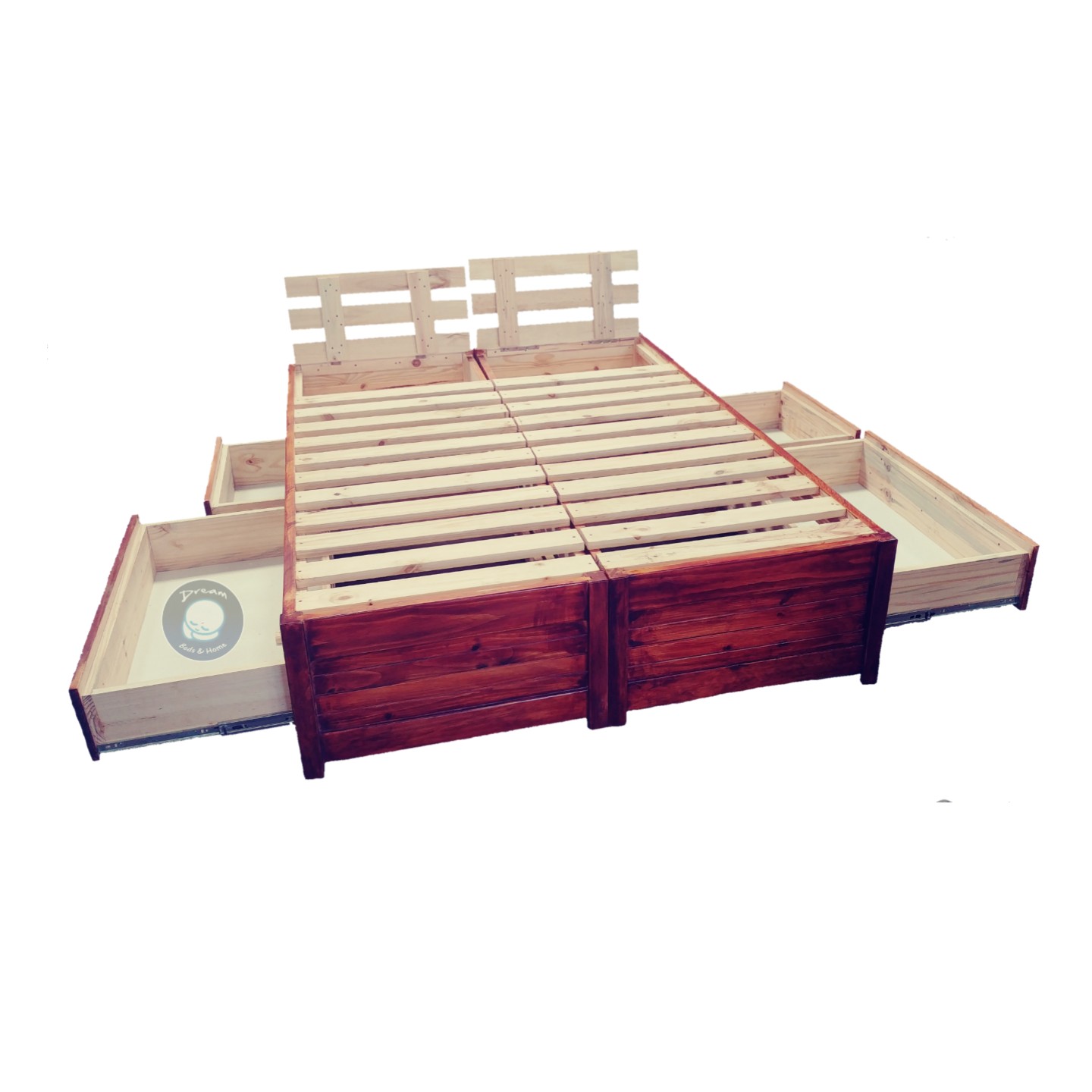 King Storage Bed Base With Drawers, Wooden King Size Bed With Storage Drawers