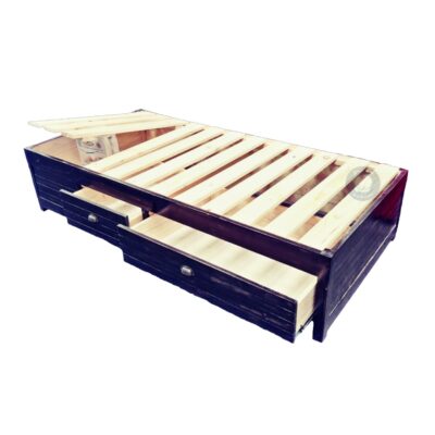 wooden storage bed base with drawers