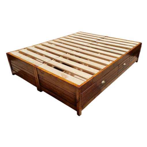 Single Storage Bed Base With 2 Drawers, Light Oak Single Bed Frame