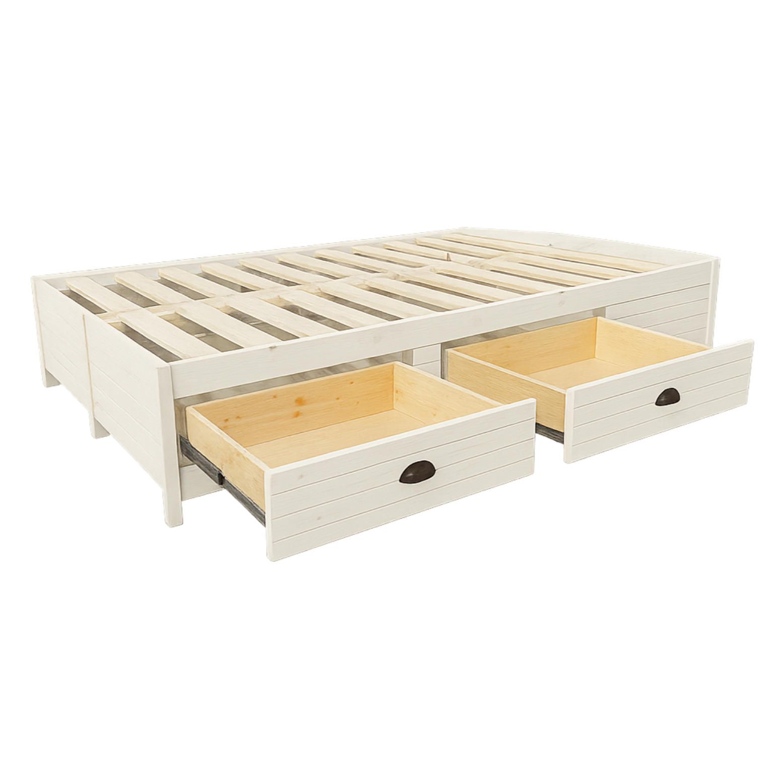 White Solid wood storage bed base with drawers Dream Beds