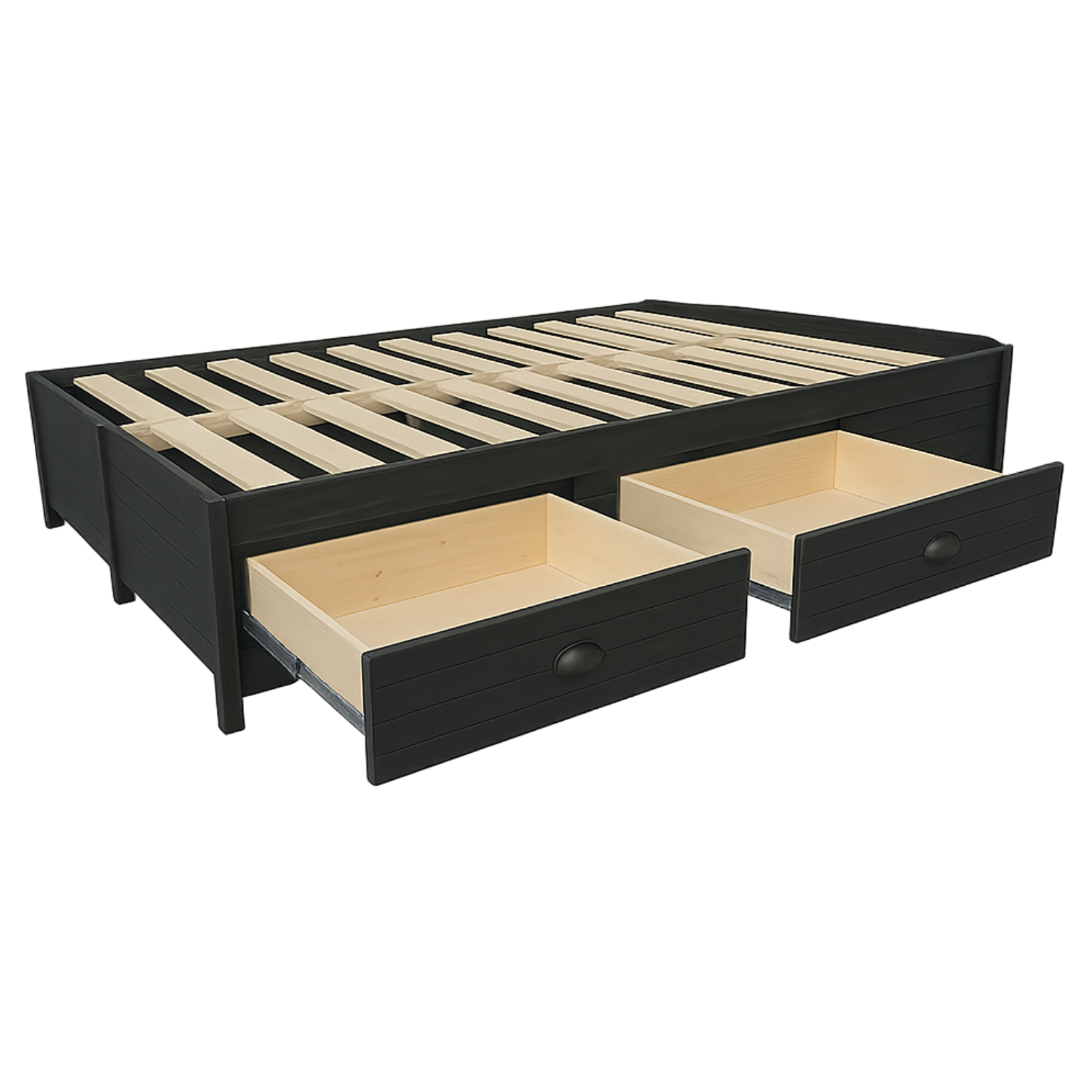 black White Solid wood storage bed base with drawers Dream Beds