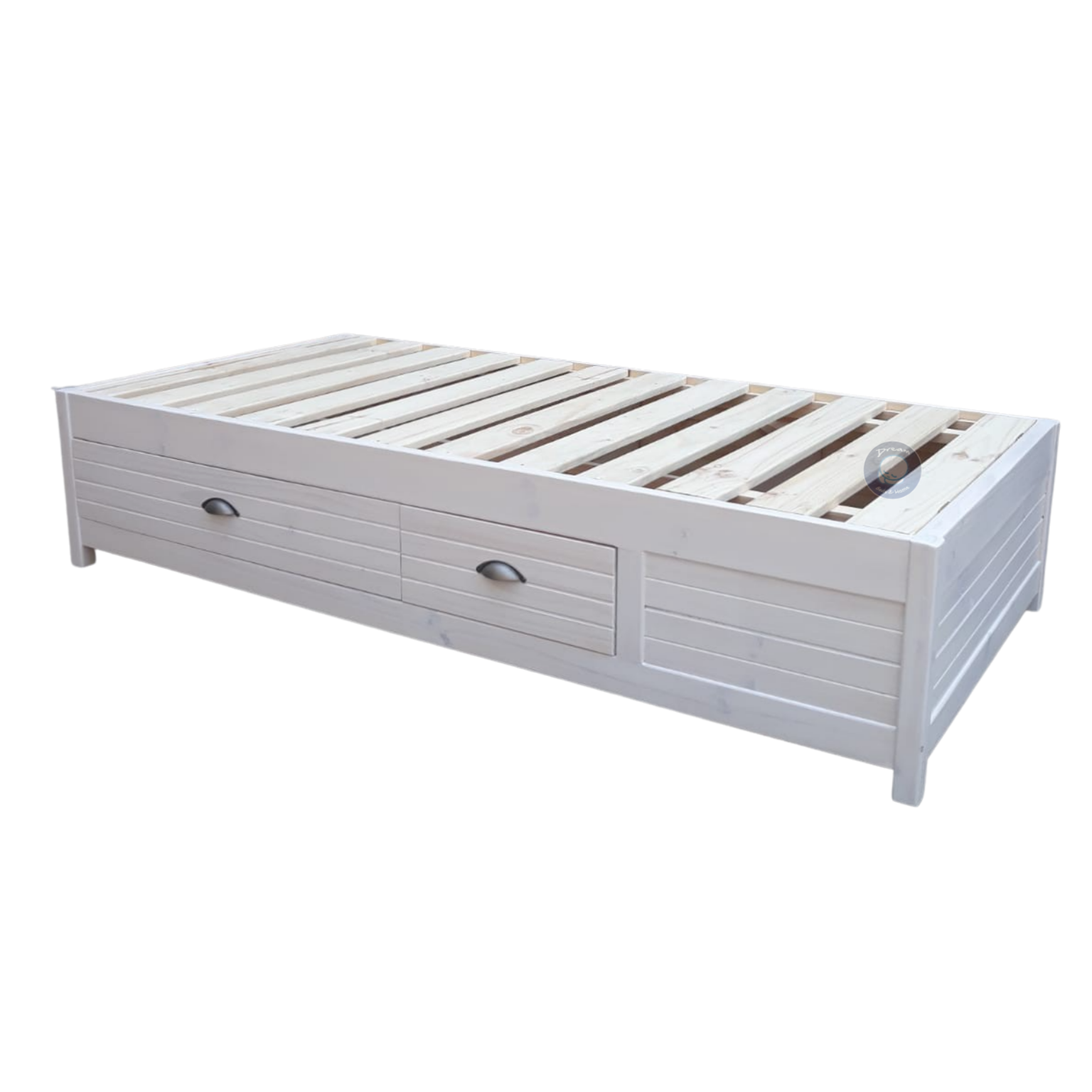 Single Storage Bed Base With 2 Drawers, King Size Bed Frame With Storage Drawers Underneath