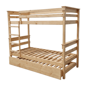natural pine bunk with under bed available from Dream Beds Cape Town