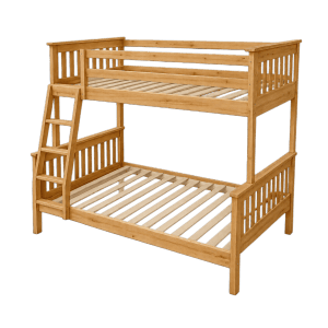 three quarter over double bunk- beach light oak