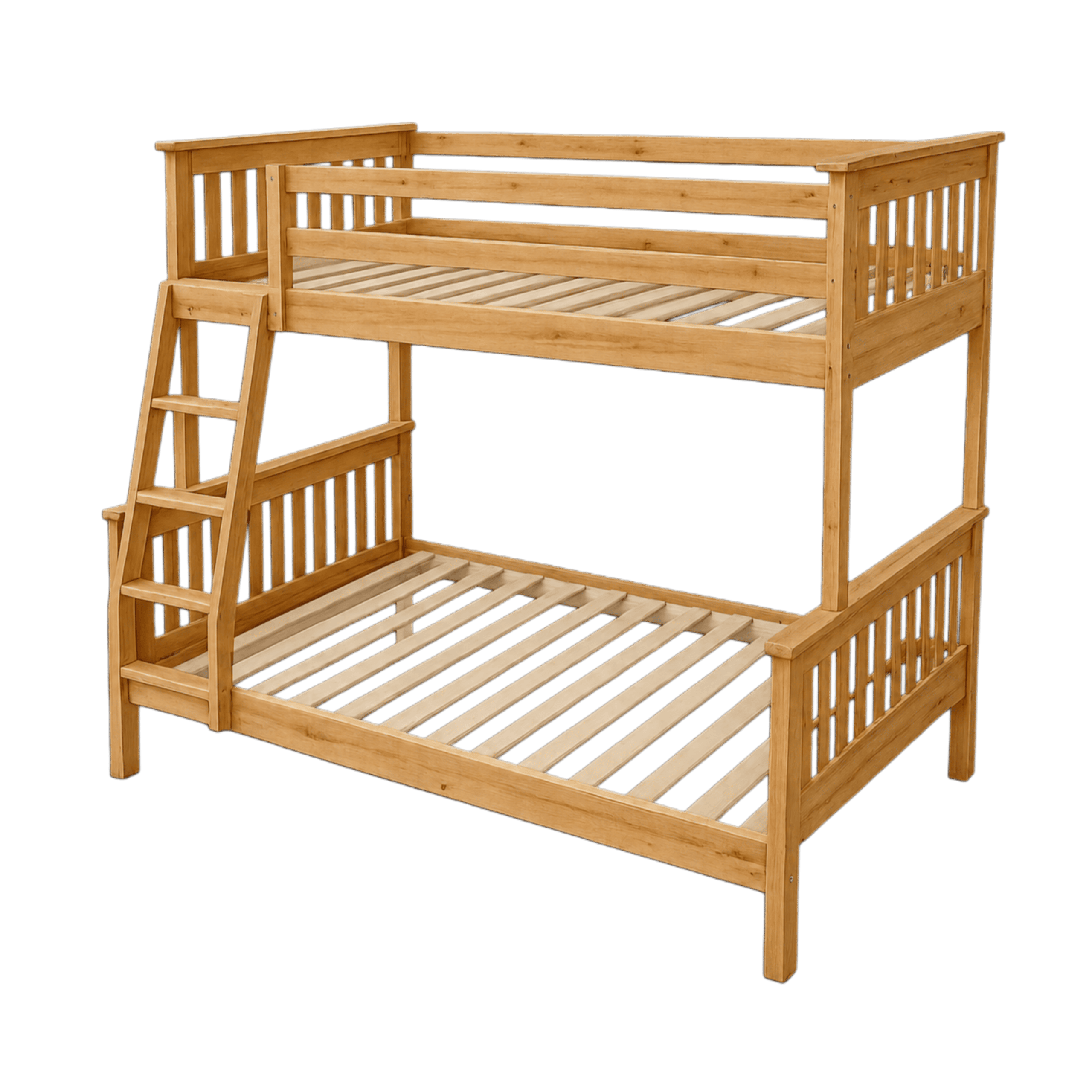 three quarter over double bunk- beach light oak