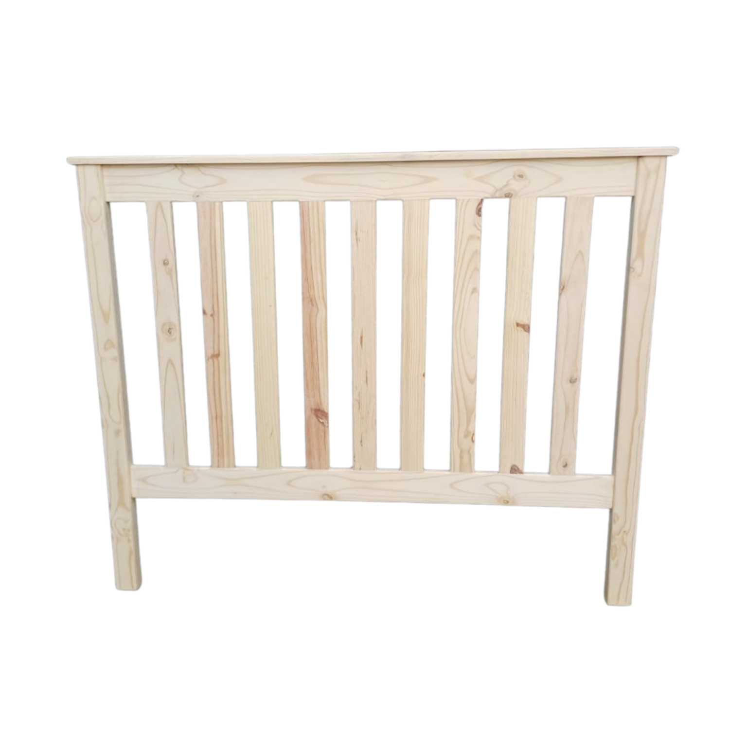 Classic wooden headboard raw pine