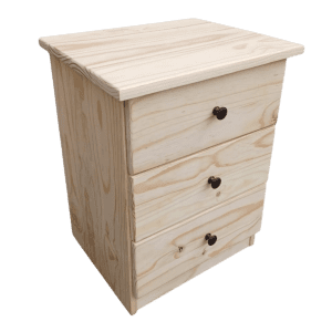 3 drawer wooden bed side table Dream Beds - Natural Sanded