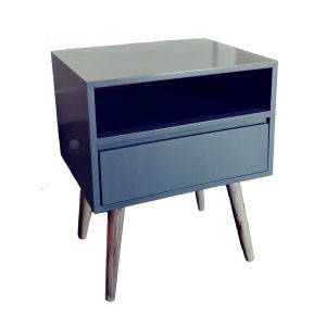 grey retro bed side table