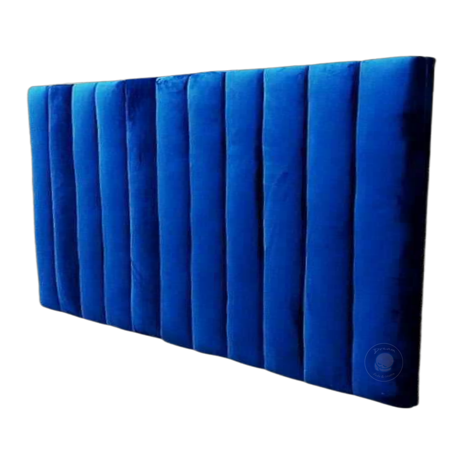 headboard Upholstered step panel blue velvet