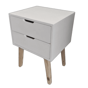 2 draw retro bed side table on special