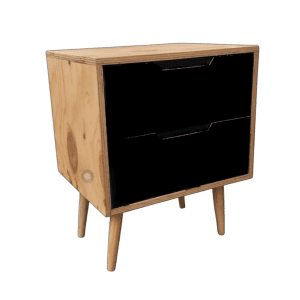 retro 2 drawer Bed side table