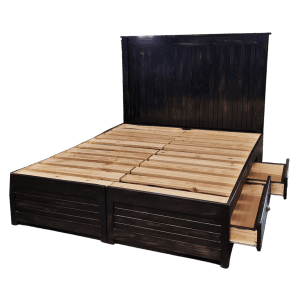 storage base with headboard black antique