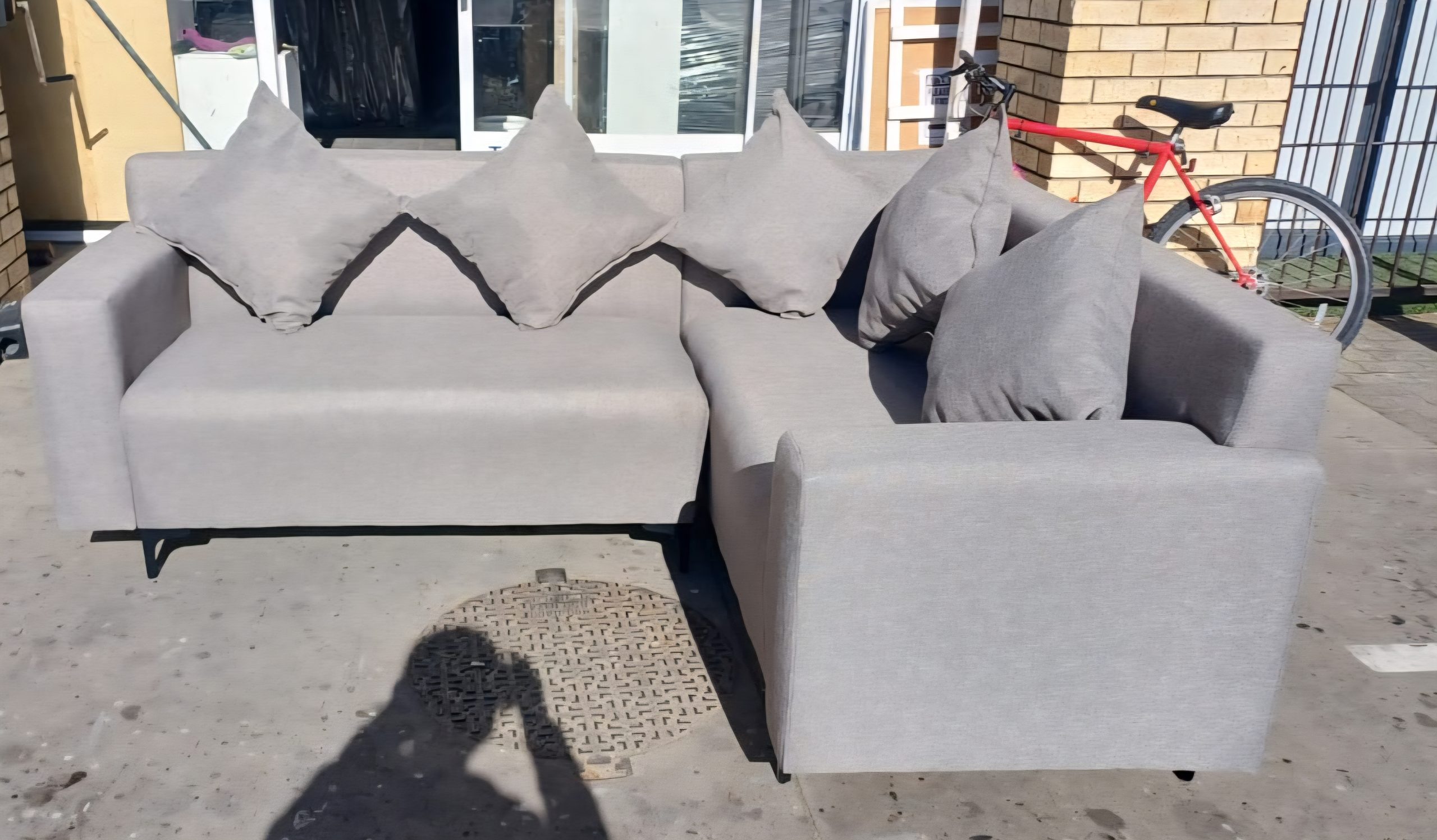 light grey corner couch