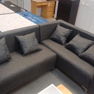 Corner Couch Charcoal Fabric : Bargain Bin