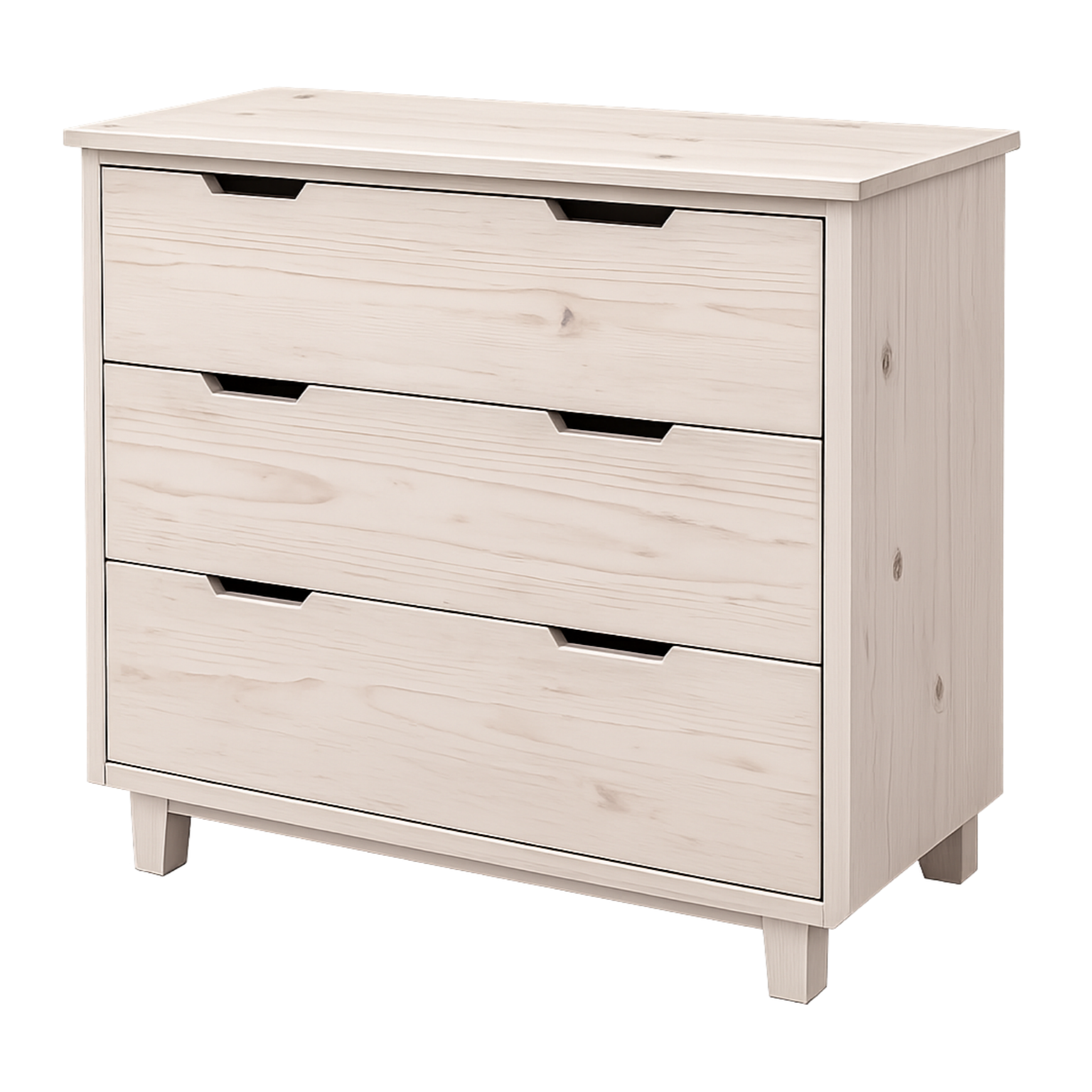 Conte Pine 3 Drawer Chest White Washed