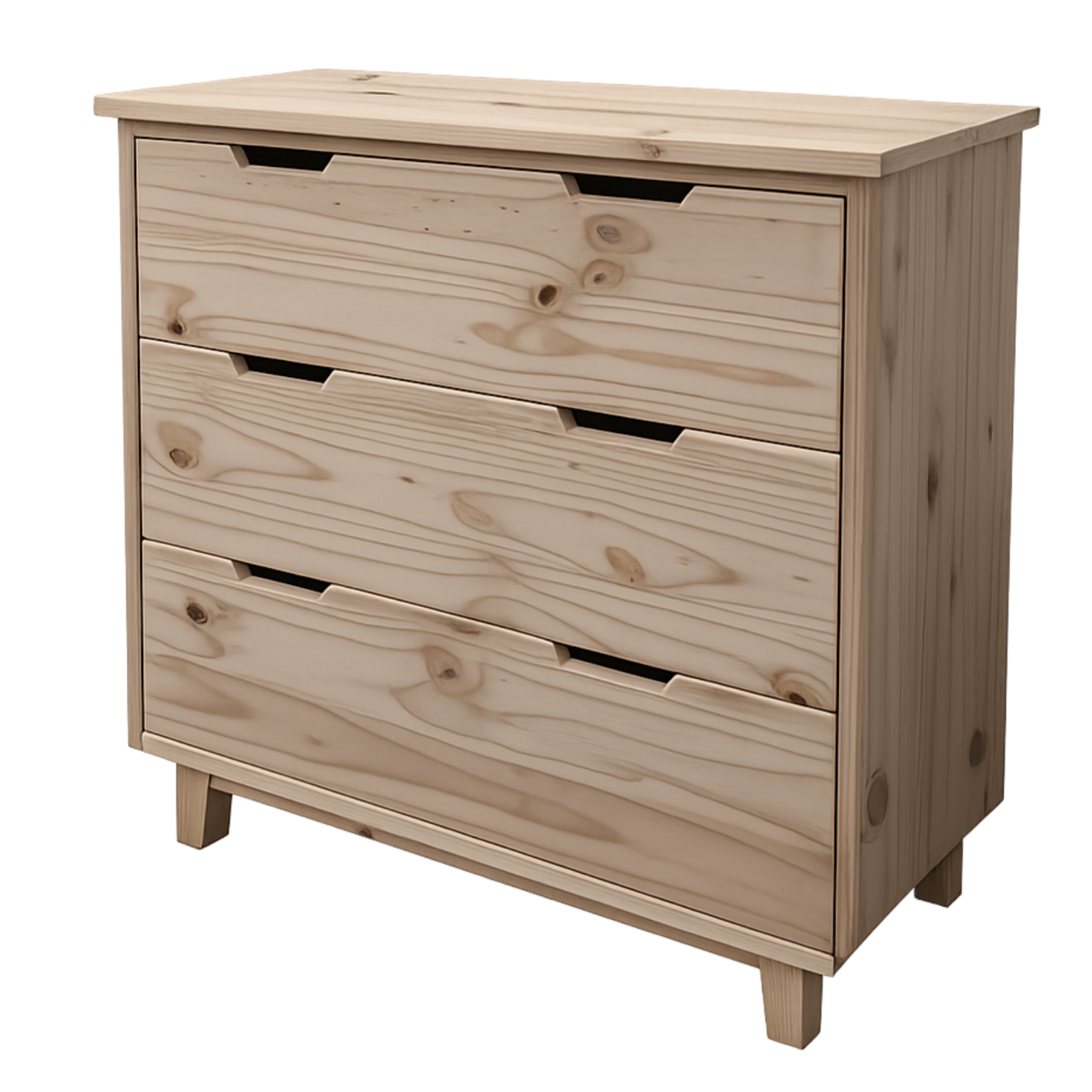 Conte Pine 3 Drawer Chest Natural sanded