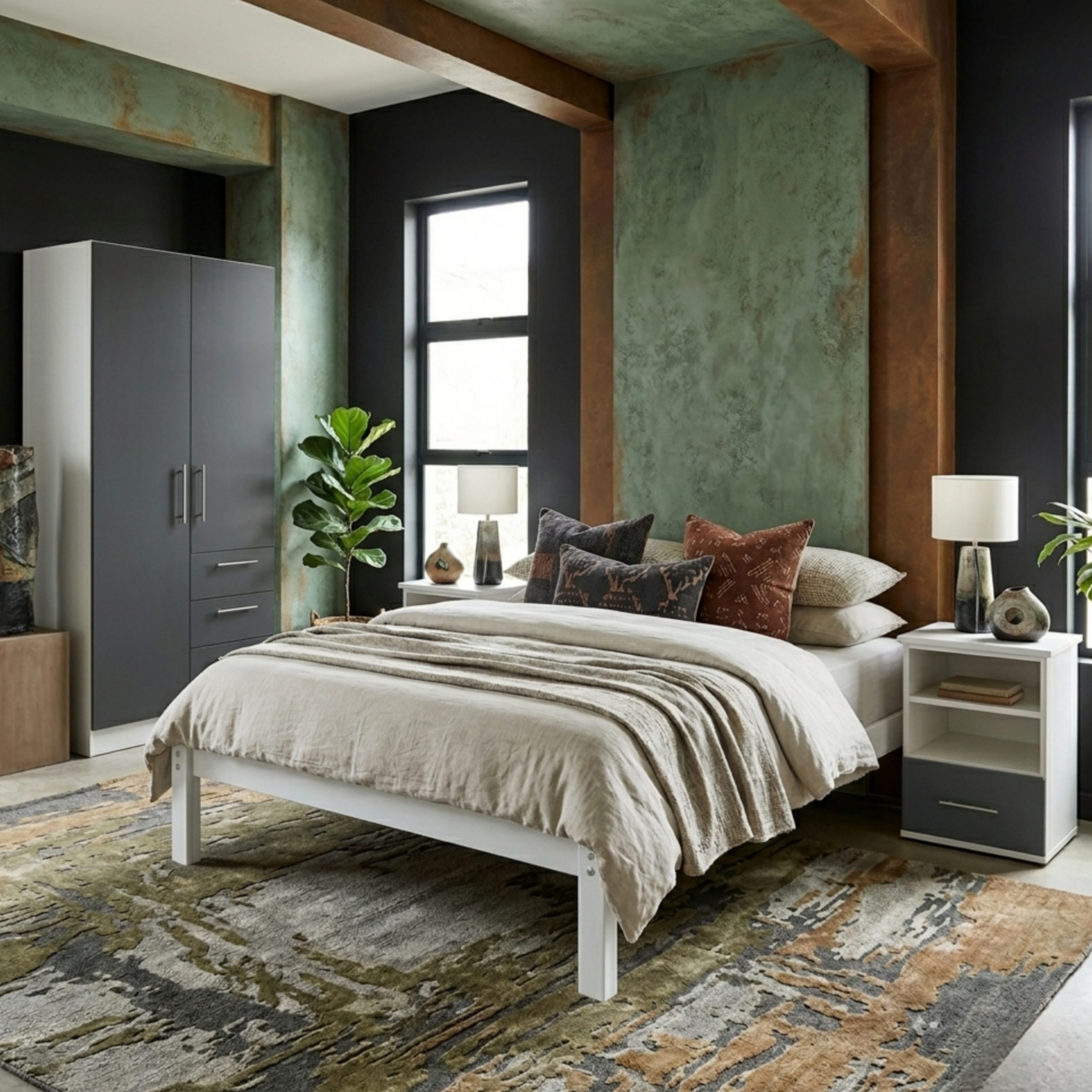 Divan Slate Bed Side 2 door Wardrobe Dream Beds