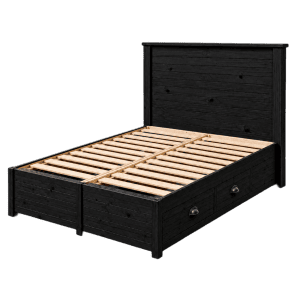 Dream Storage Bed with Lodge Headboard Black