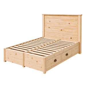 Dream Storage Bed with Lodge Headboard Clear Natural
