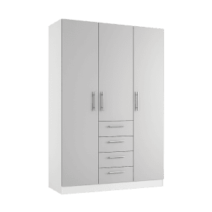 Wardrobe Ello 3 door Combo 4 drawer Grey