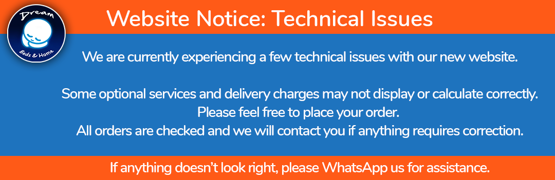 Dream Beds New Website technical Notice