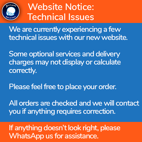Dream Beds New Website technical Notice